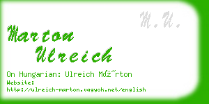 marton ulreich business card